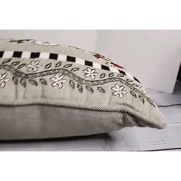 Coco Dowley Tapestry Snowman Winter Christmas Pillow In Excellent Condition - Picture 12 of 16